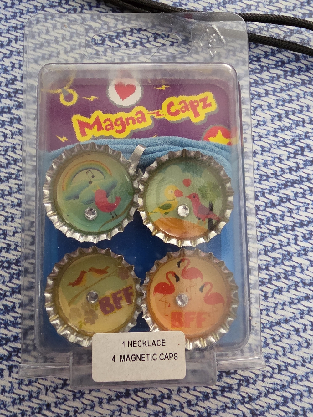 Kids Magnetic Necklace with Pink & Green Caps